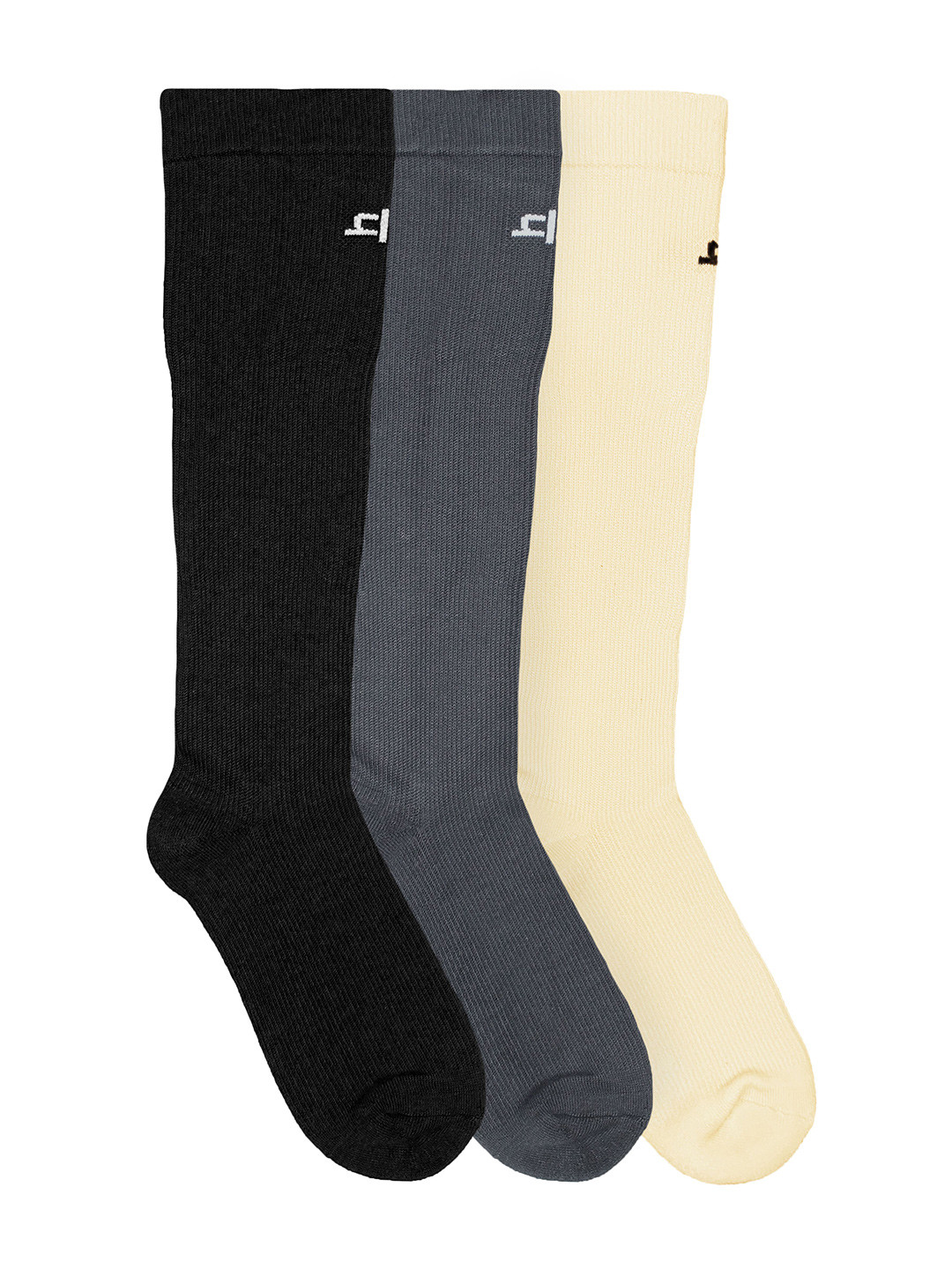 

Heelium Unisex Pack Of 3 Bamboo Compression Knee-Length Socks, Beige