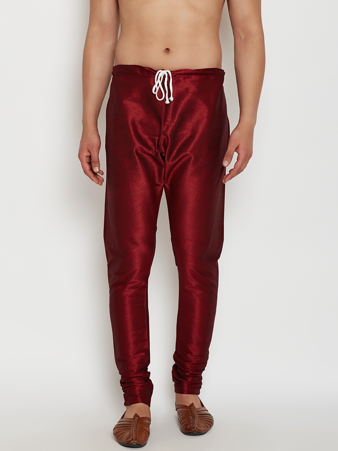 

SOJANYA Men Maroon Solid Dupion Silk Pyjama