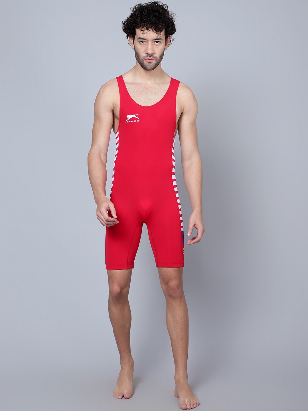 

Shiv Naresh Wrestling & Weightlifting Unitard, Red