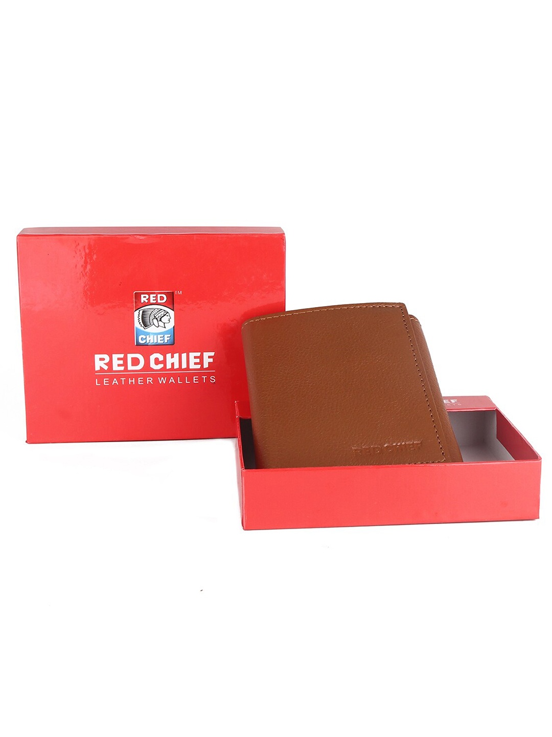 

Red Chief Men Leather Three Fold Wallet, Tan