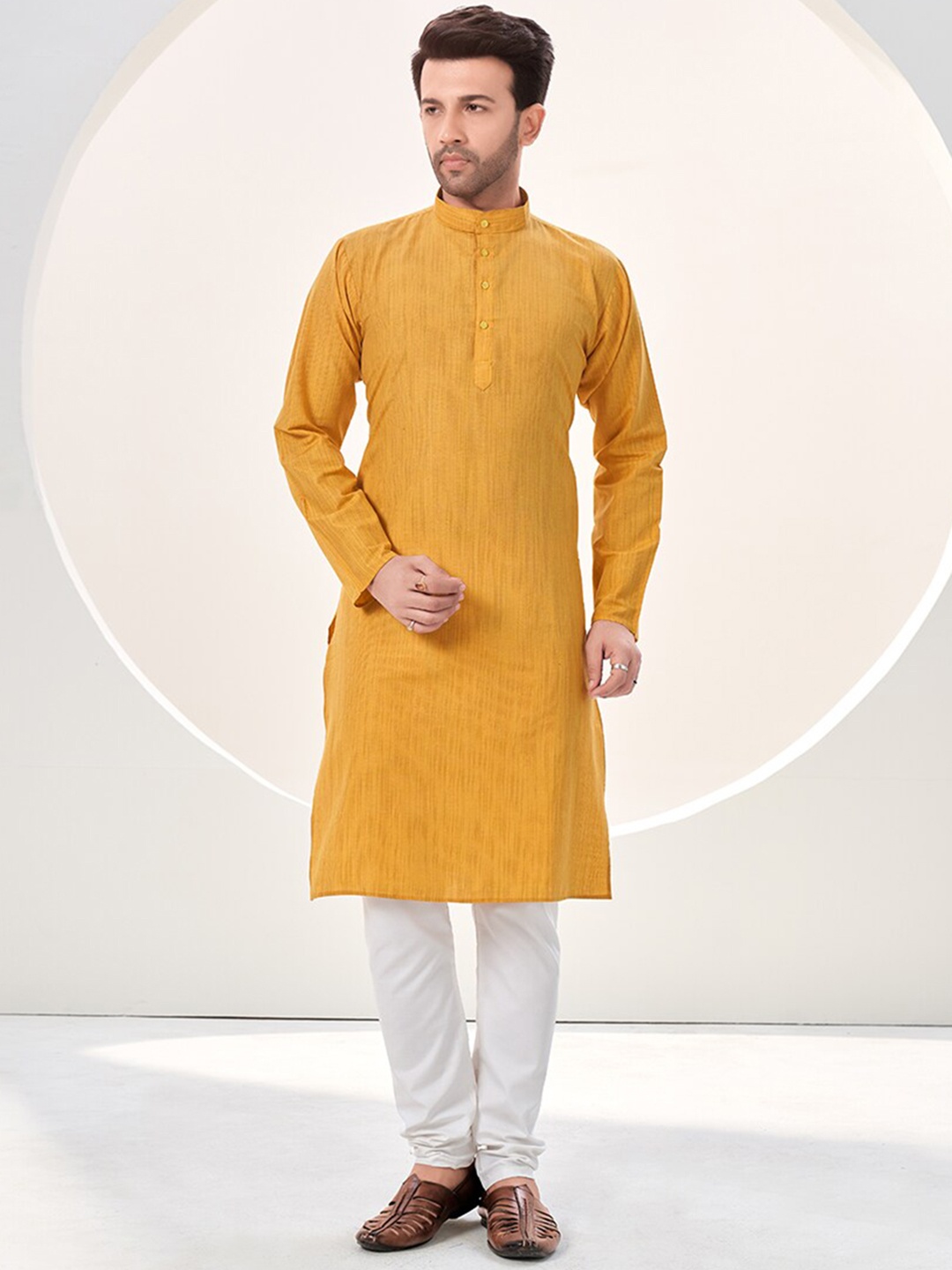 

SHOPGARB Pure Cotton Straight Kurta, Yellow