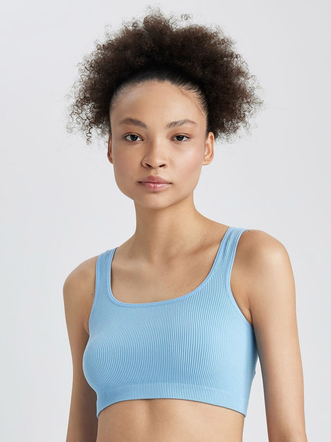 

DeFacto Scoop Neck Knitted Bralette Top, Blue