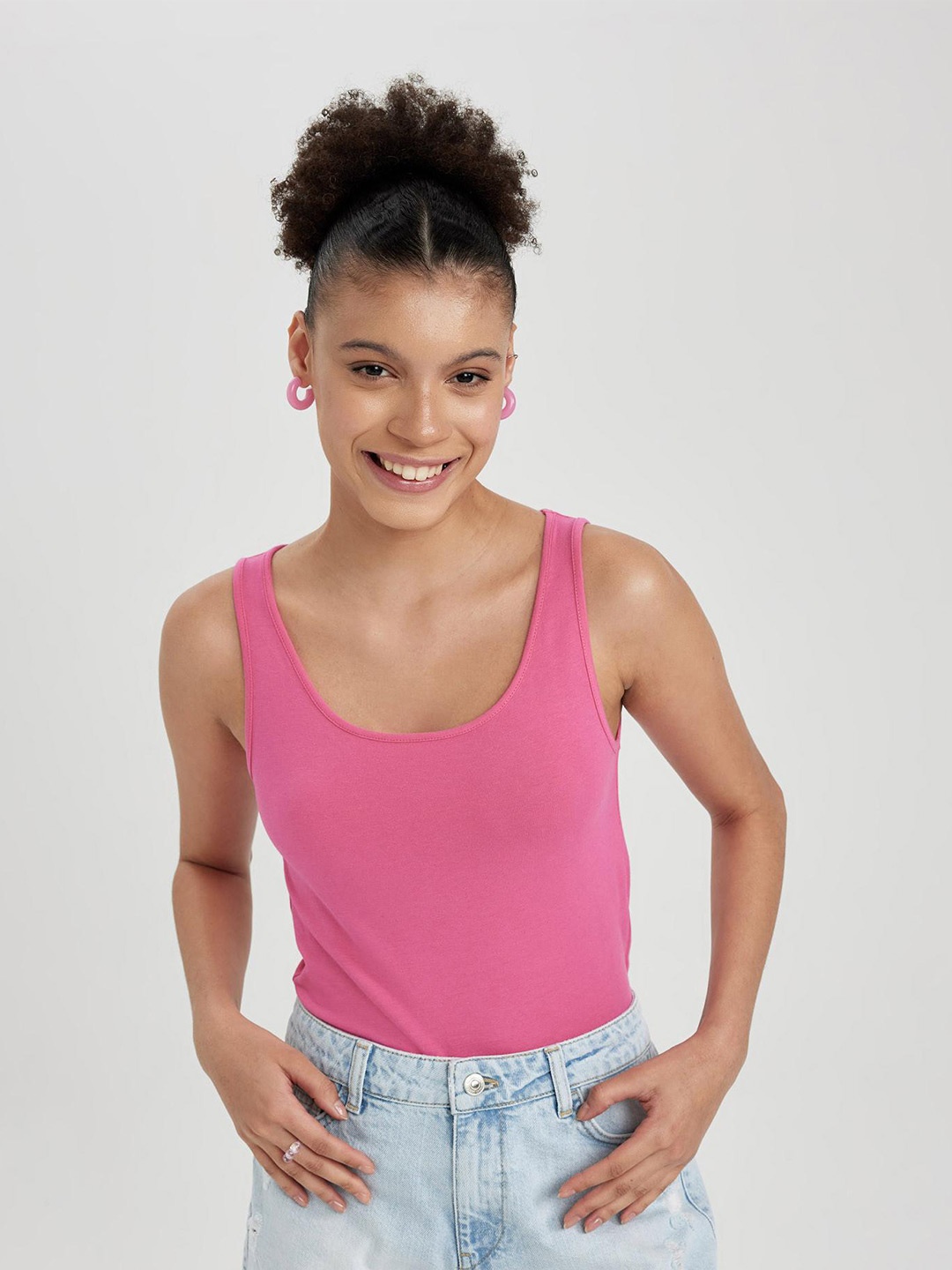 

DeFacto Solid Tank Top, Pink