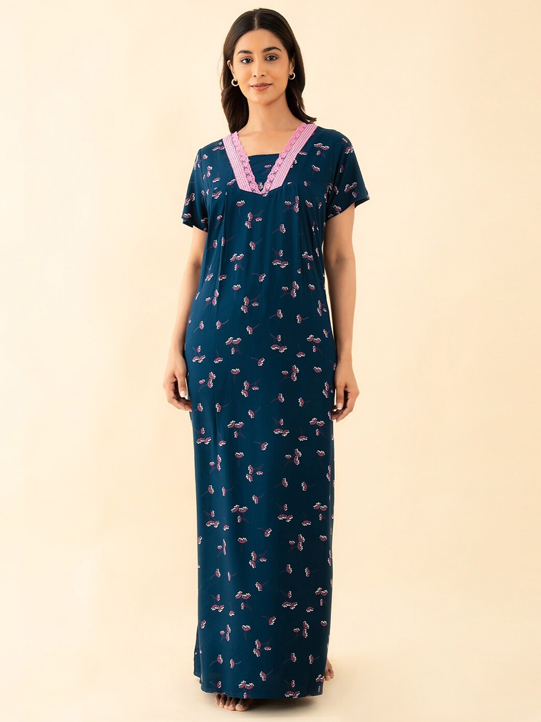 

Maybell Printed Maxi Nightdress, Blue