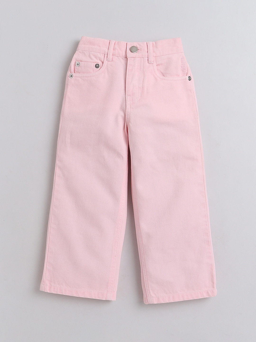 

taffykids Girls Mid-Rise Clean Look Pure Cotton Jeans, Pink