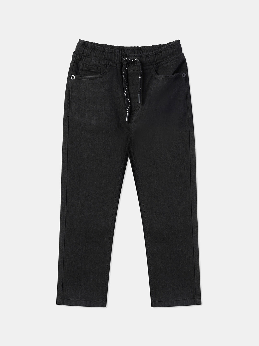 

R&B Boys Mid-Rise Cotton Jeans, Black