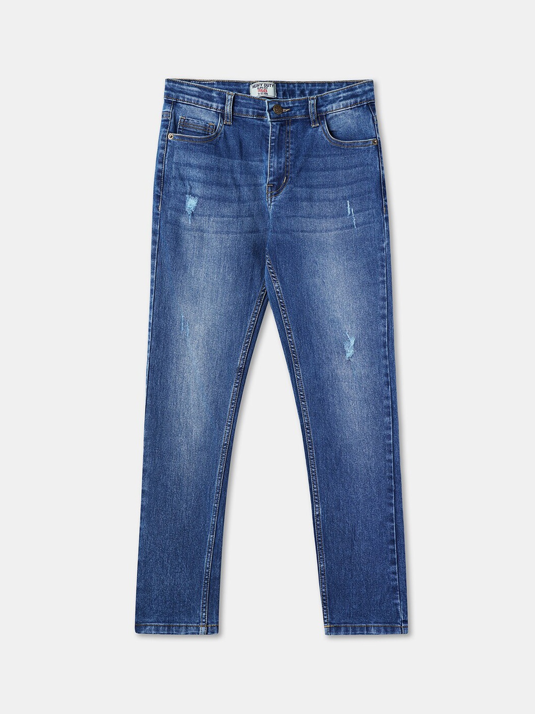 

R&B Boys Mildly Distressed Mid-Rise Light Fade Jeans, Blue