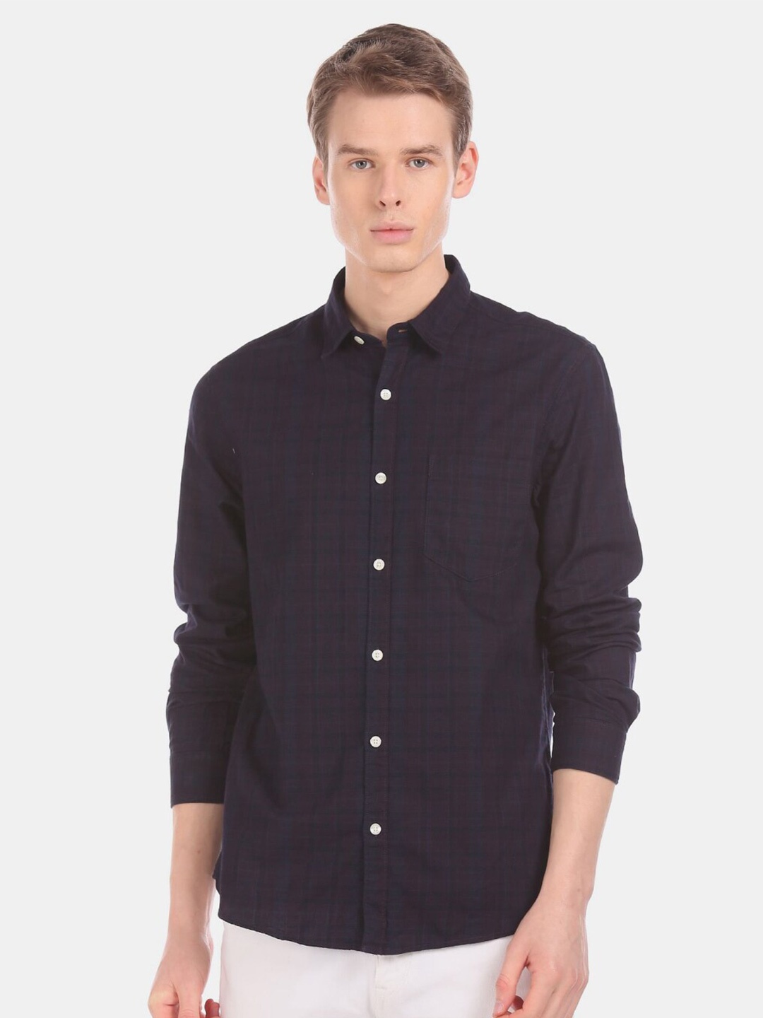 

V-Mart Checked Cotton Casual Shirt, Purple