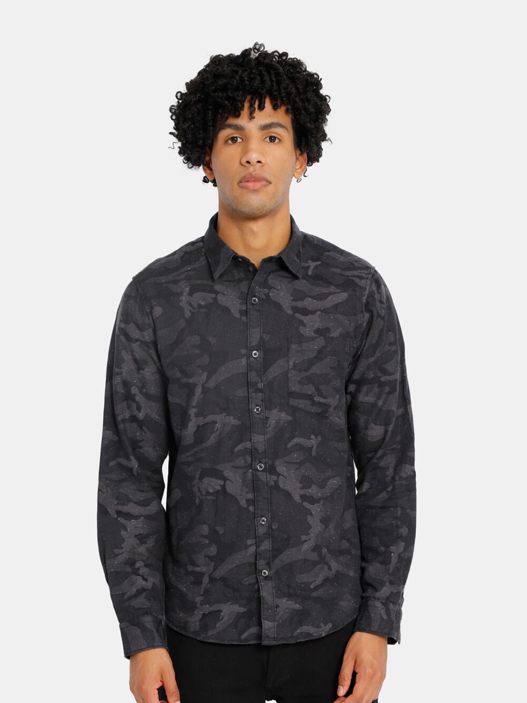 

V-Mart Abstract Printed Cotton Casual Shirt, Black
