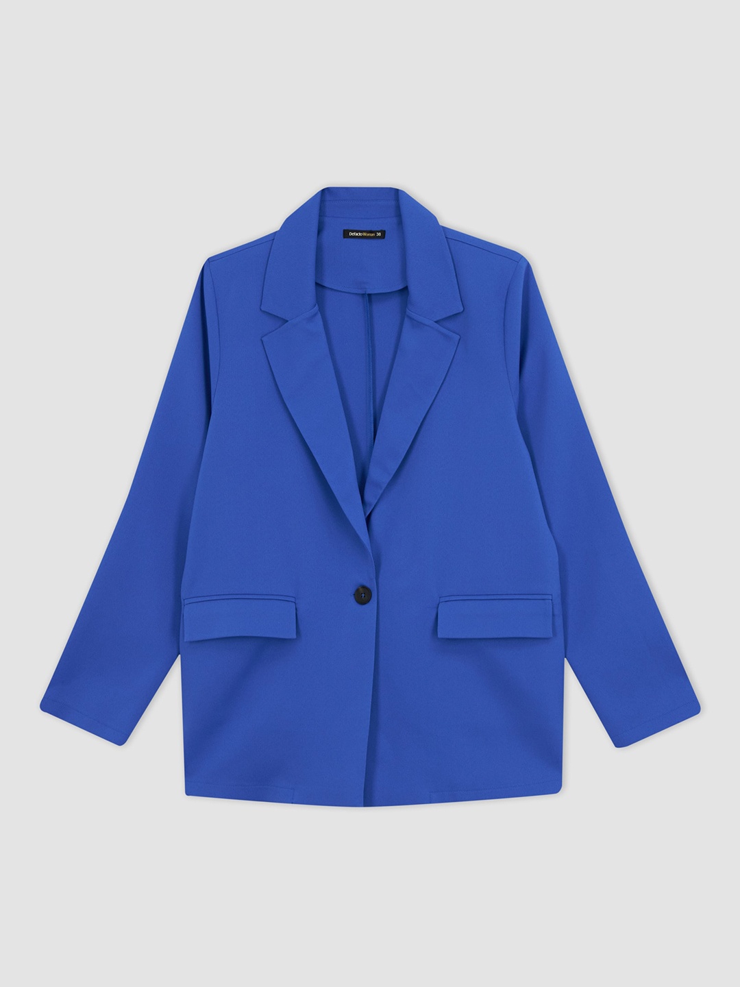 

DeFacto Single-Breasted Casual Blazer, Blue