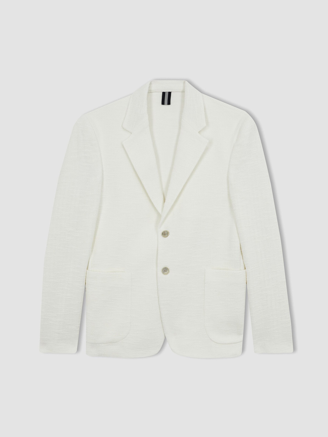

DeFacto Men Notched Lapel Collar Single-Breasted Formal Blazer, White