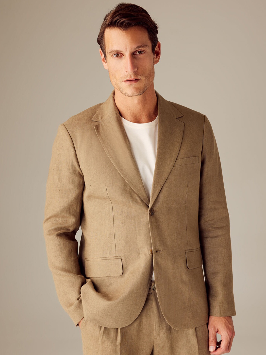

DeFacto Single-Breasted Blazers, Khaki