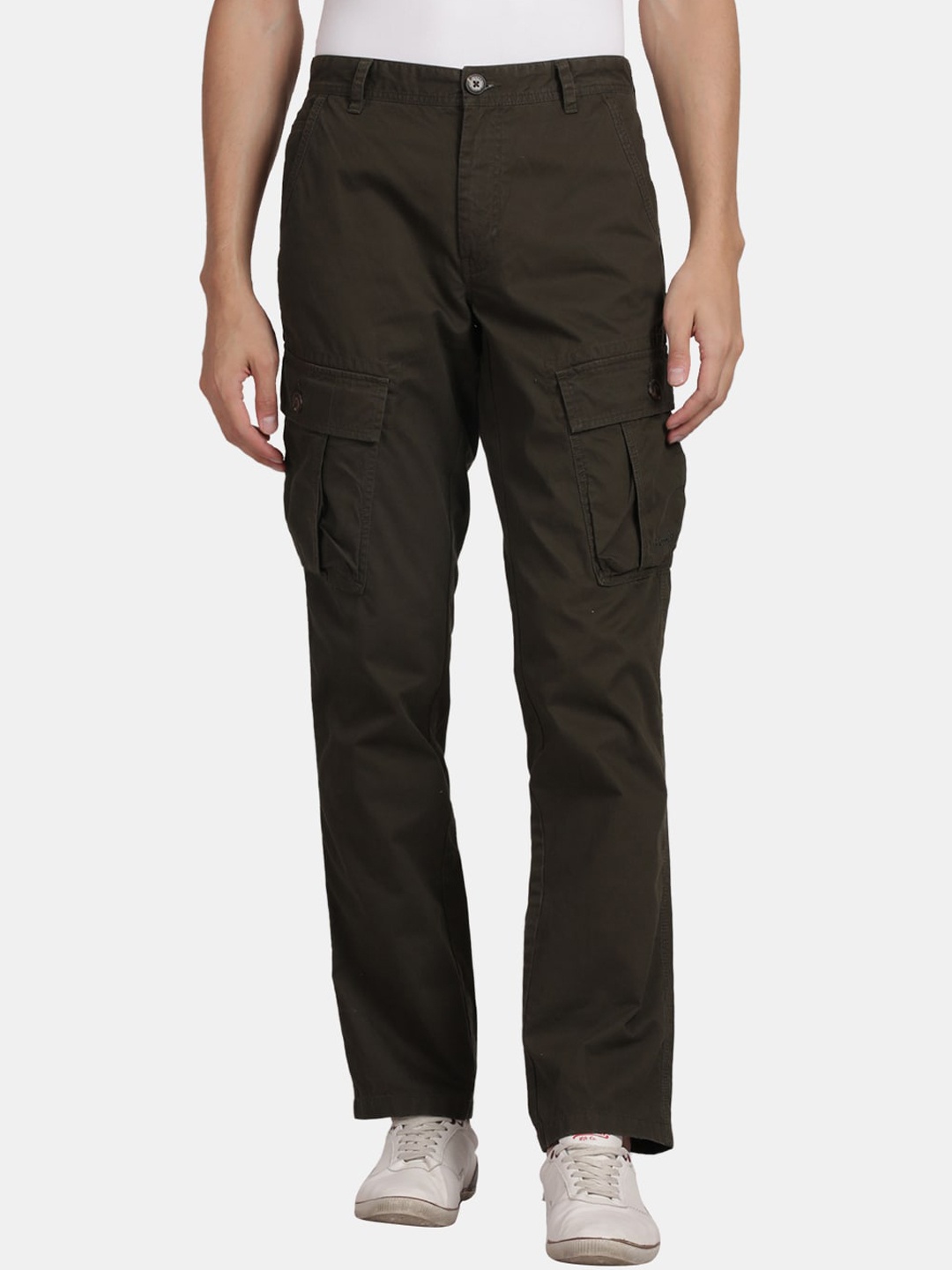 

t-base Men Easy Wash Pure Cotton Cargos, Brown