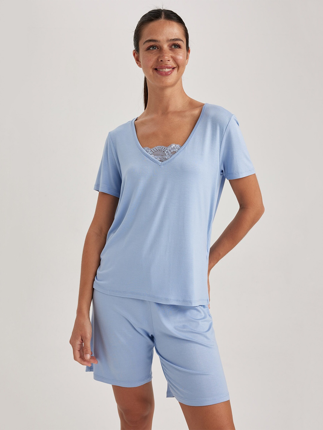 

DeFacto Top With Shorts Set, Blue
