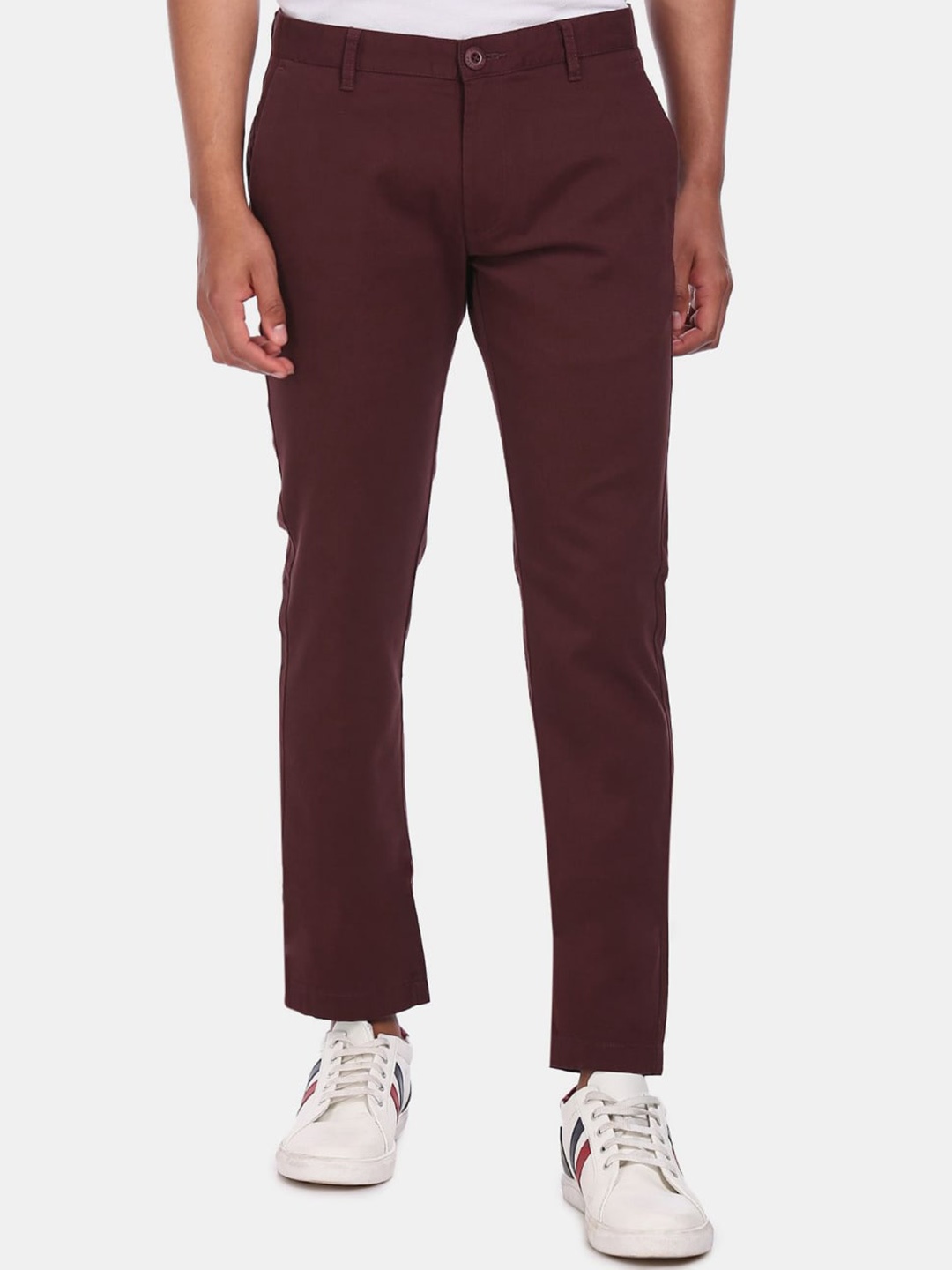 

V-Mart Men Mid-Rise Cotton Trousers, Red