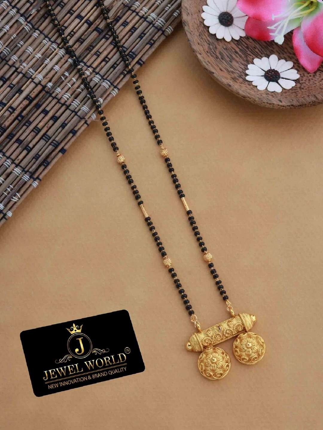 

JEWEL WORLD Gold-Plated Beaded Mangalsutra