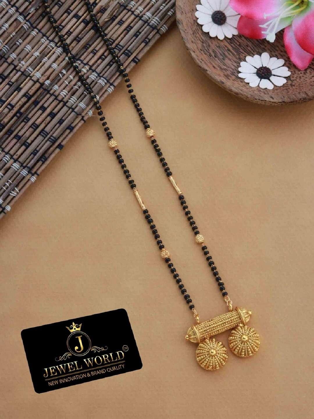 

JEWEL WORLD Gold-Plated Beaded Mangalsutra