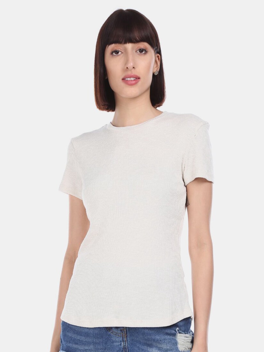 

V-Mart Round Neck Cotton Tshirt, White