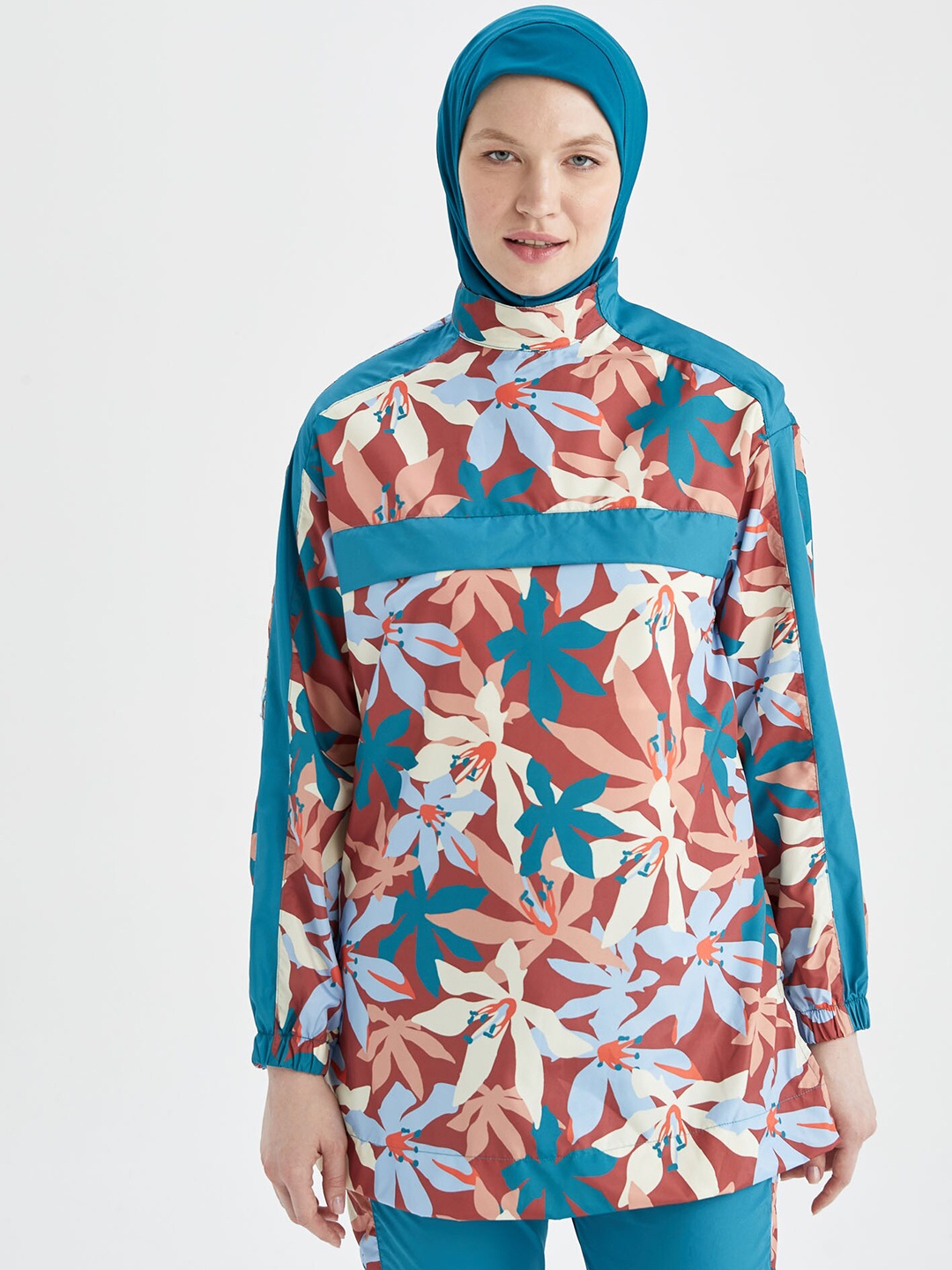 

DeFacto Floral Printed Swim Set, Blue