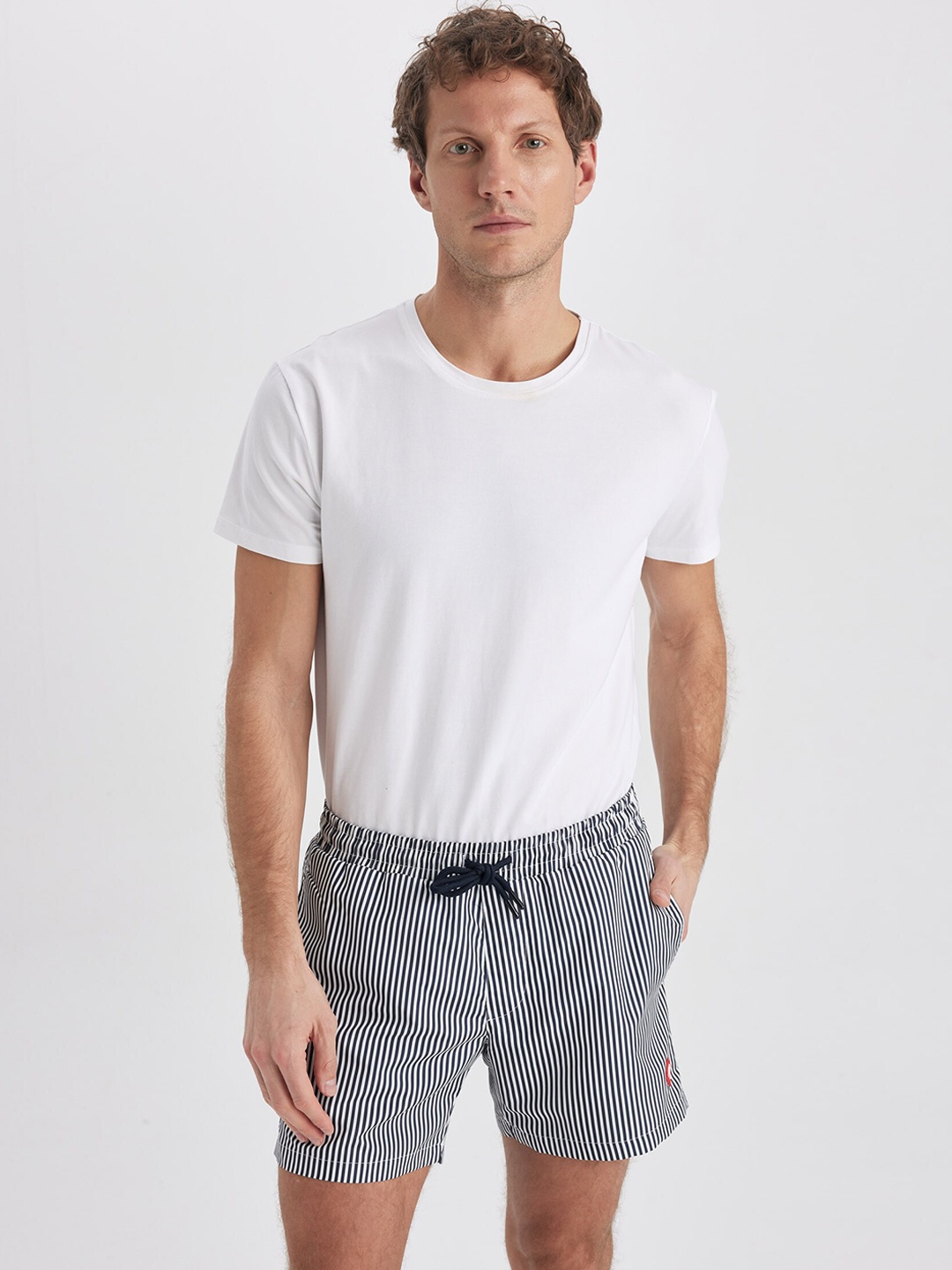 

DeFacto Men Striped Swim Bottom, White