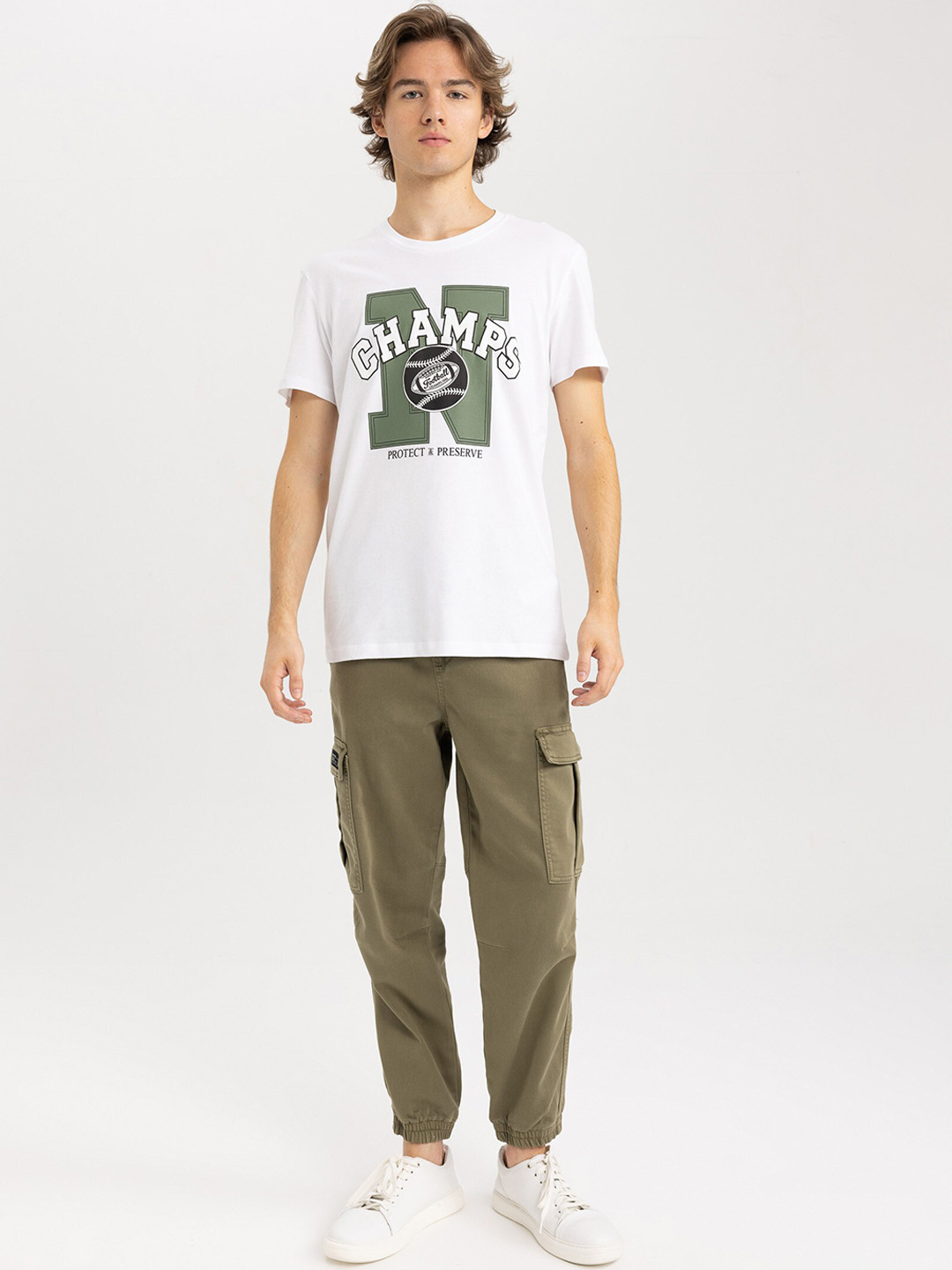 

DeFacto Men Regular Fit Joggers, Khaki