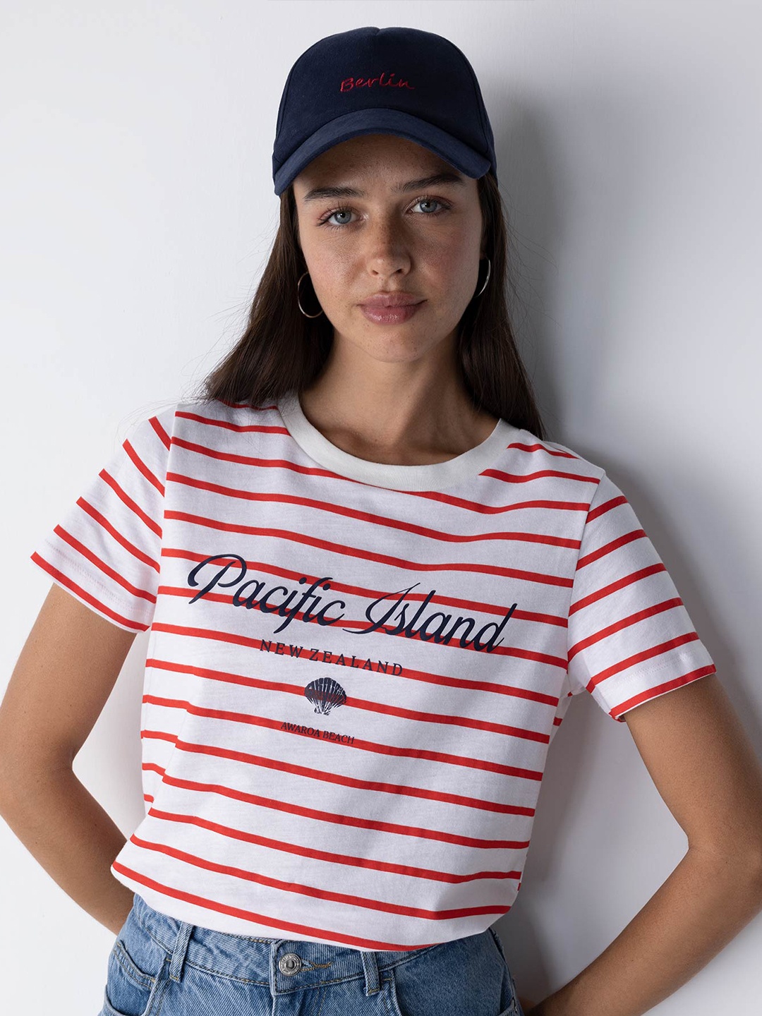 

DeFacto Striped Pure Cotton T-Shirt, White
