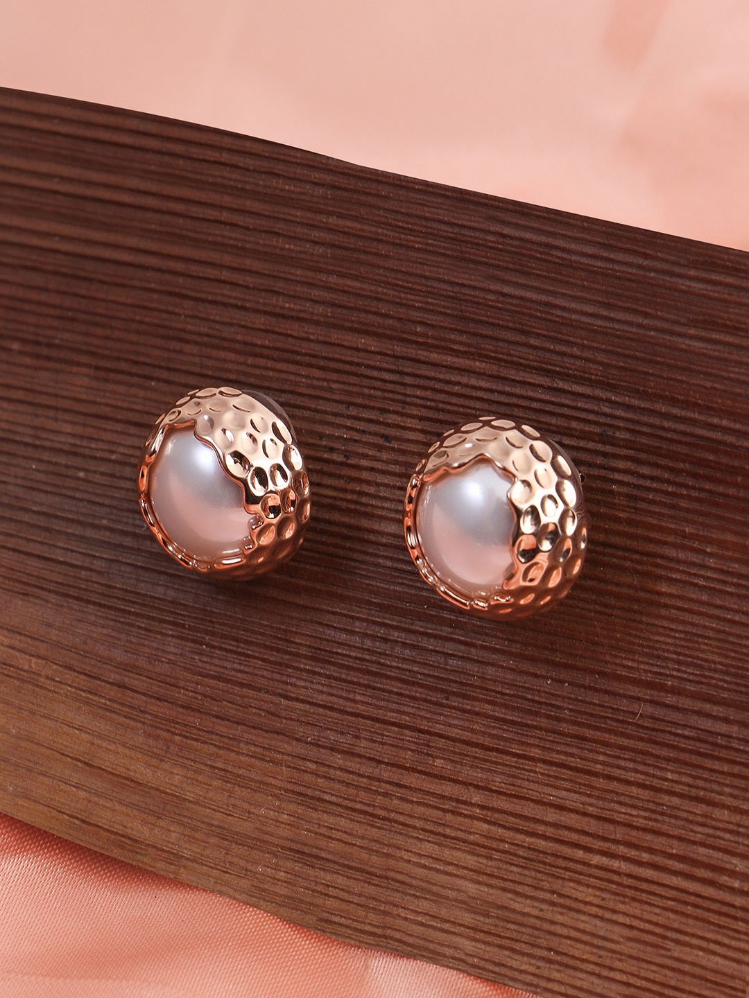 

Adwitiya Collection Rose-Gold Plated Classic Studs Earrings