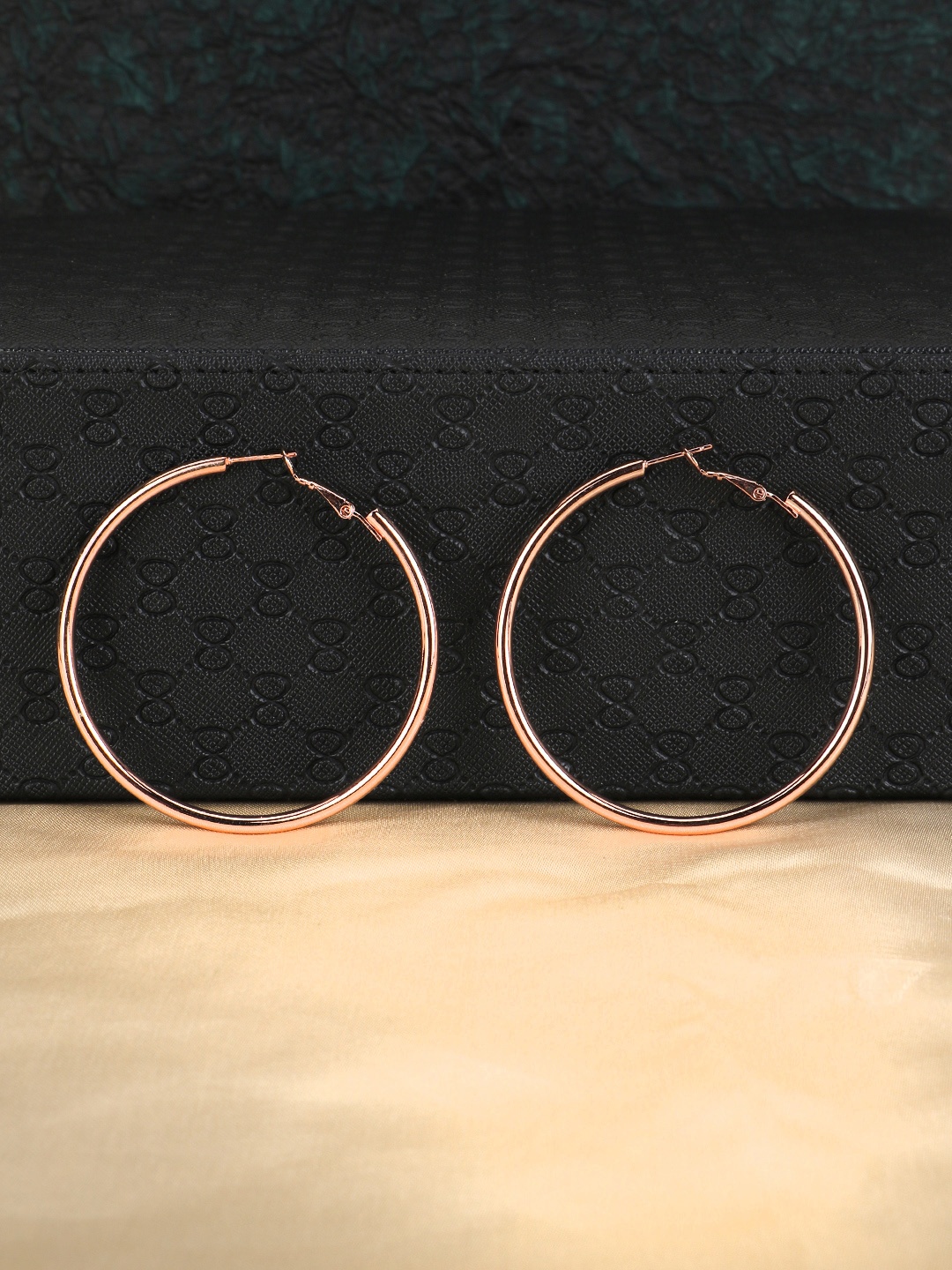 

Adwitiya Collection Rose-Gold Plated Hoop Earrings