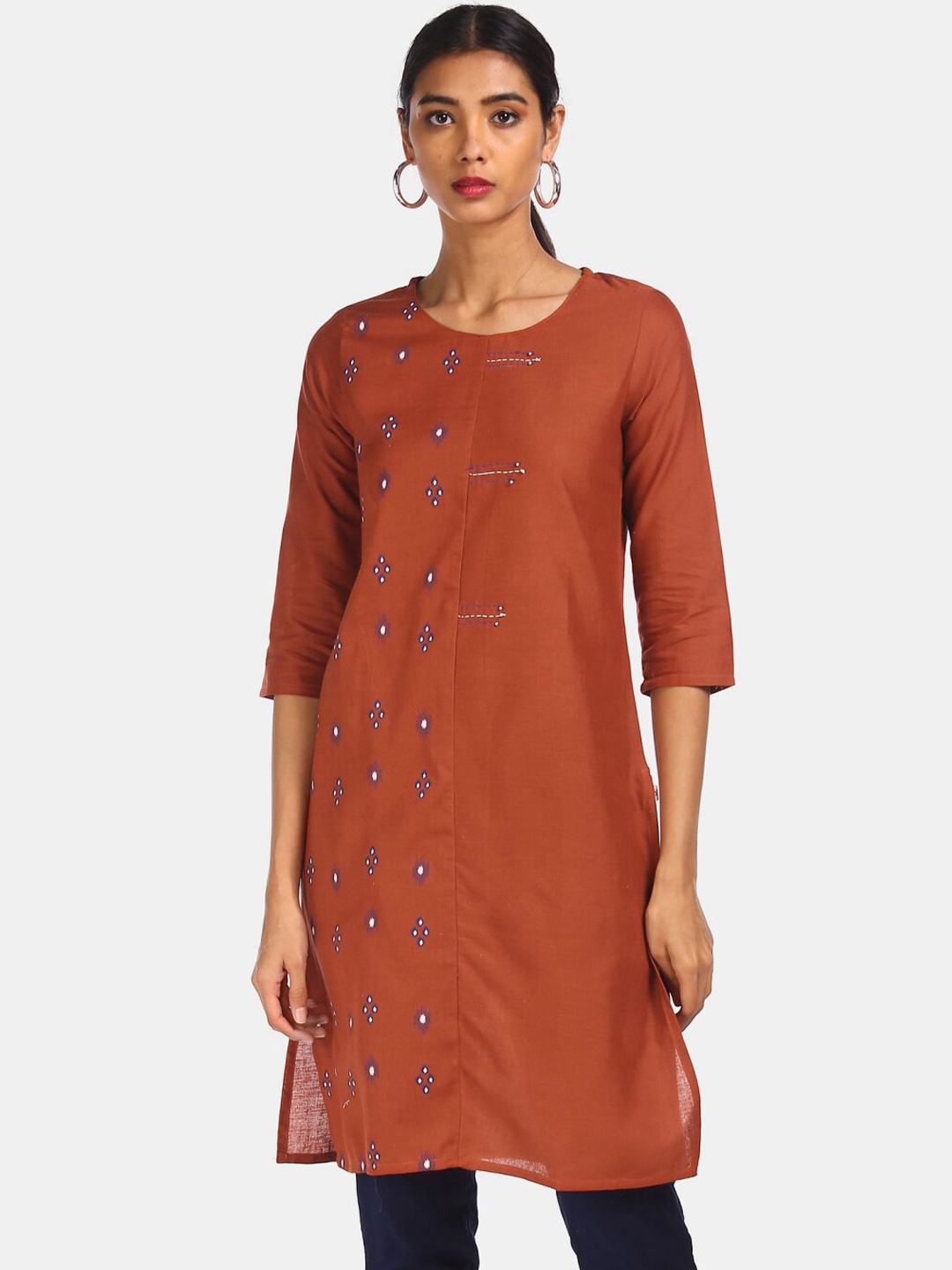 

V-Mart Ethnic Motifs Printed Kurta, Orange