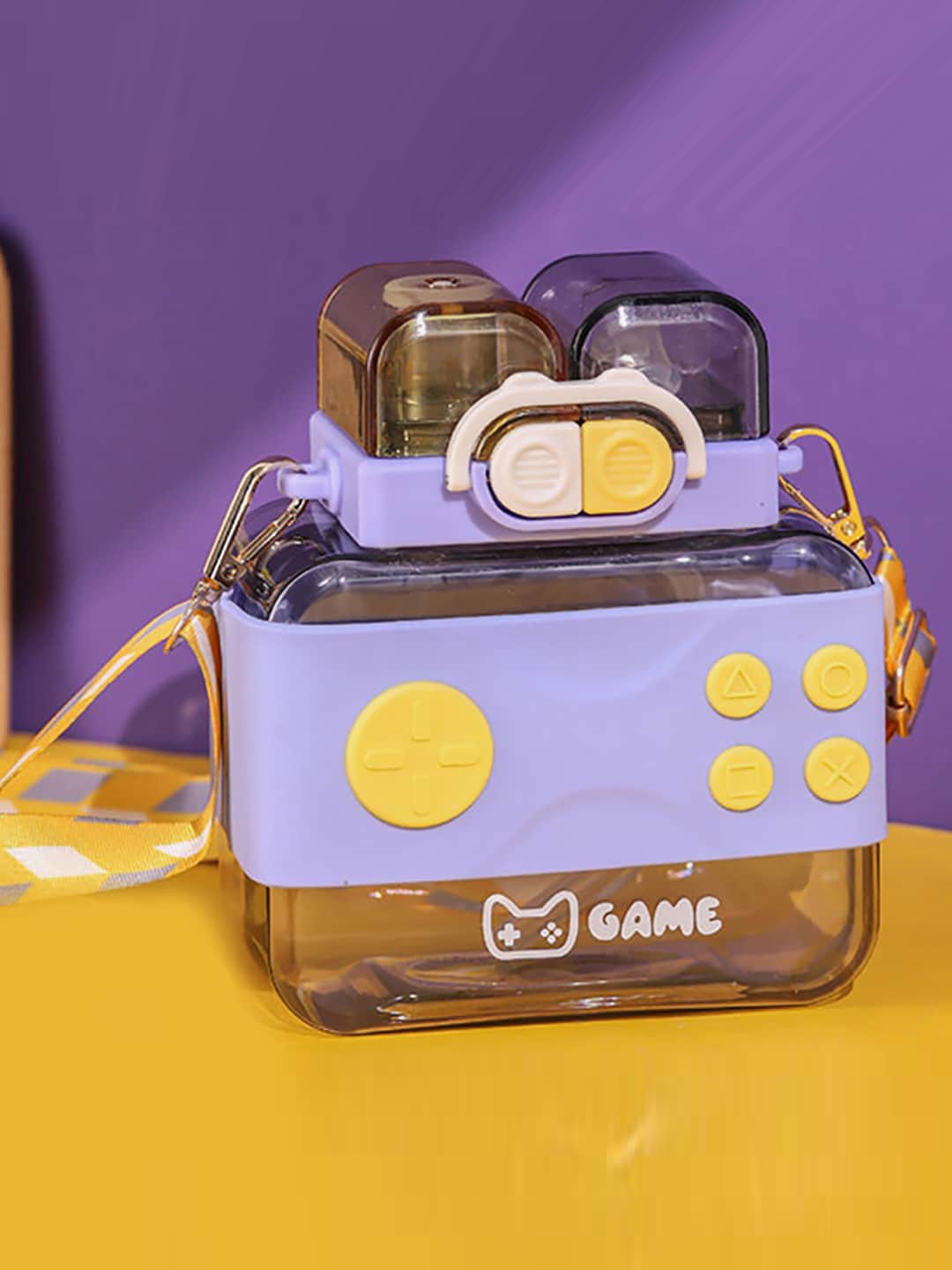 

Little Surprise Box LLP Kids Purple Double Door Lid Videogame Style Water Bottle 750ml
