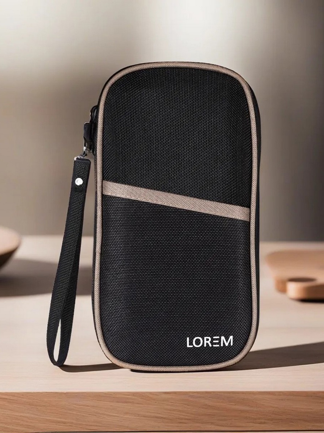 

LOREM Water Repellent Travel Document Organiser, Black