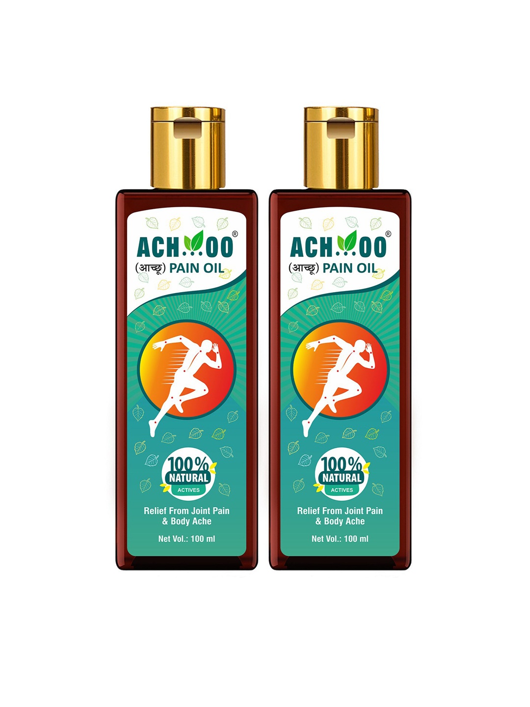 

Achoo Set of 2 Pain Oil to Relief from Joint Pains & Body Ache - 100 ml Each, Green