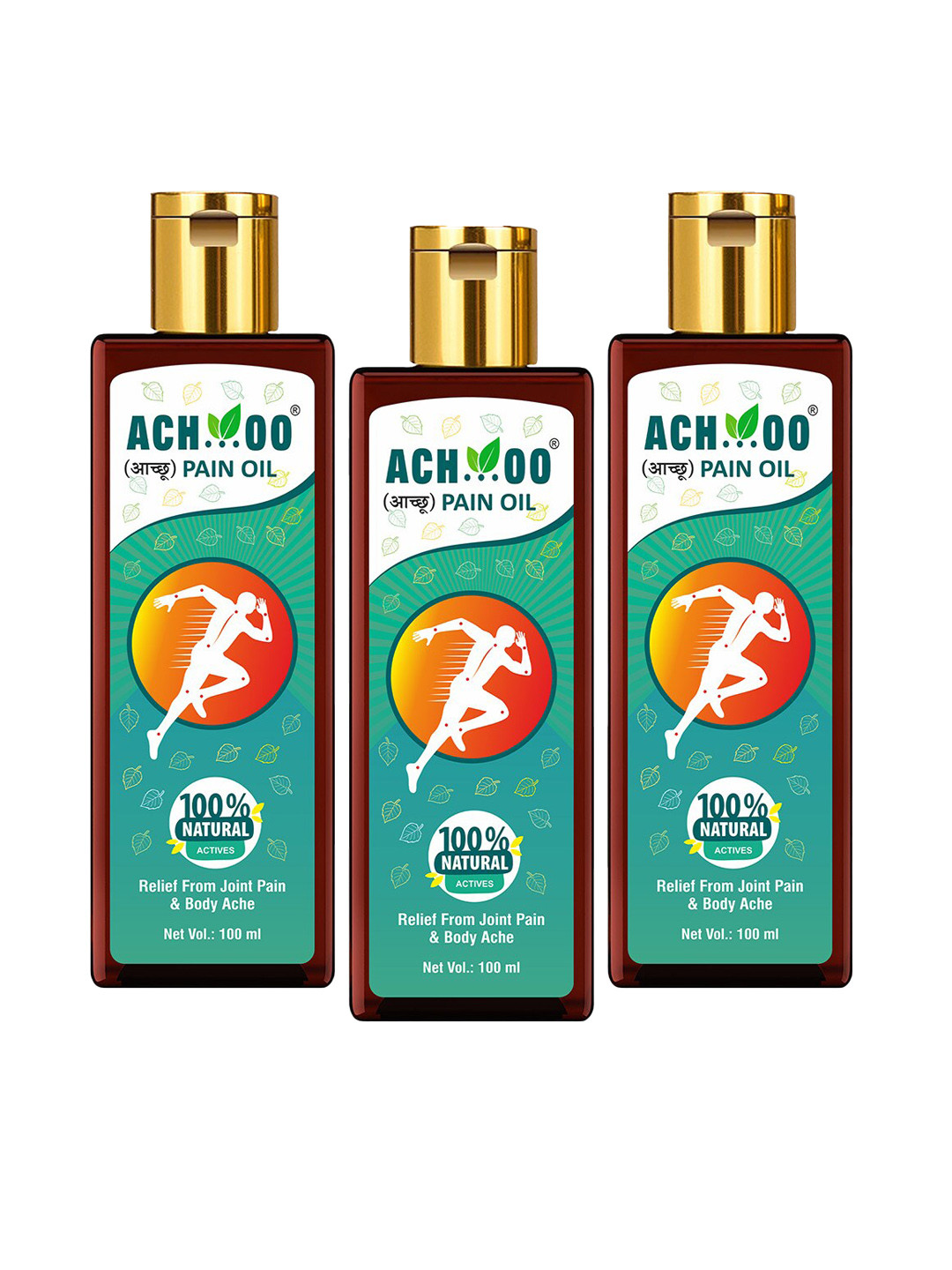 

ACHOO Pack of 3 Pain Relief Oil- 100 ml Each, Green