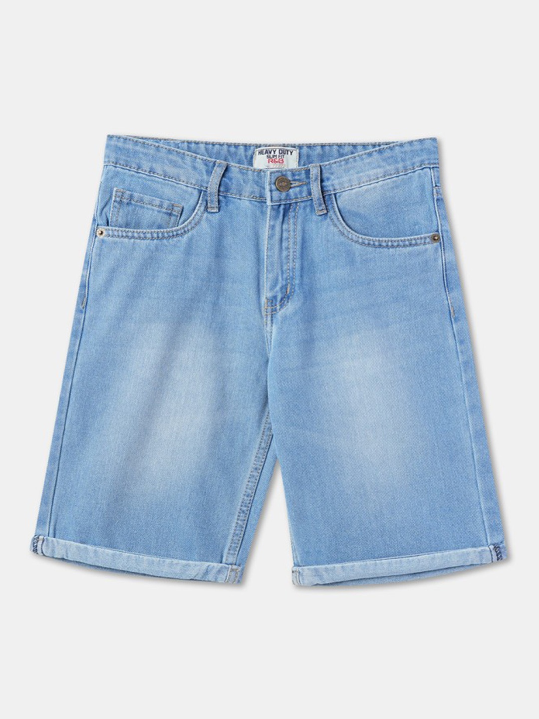 

R&B Boys Washed Cotton Denim Shorts, Blue