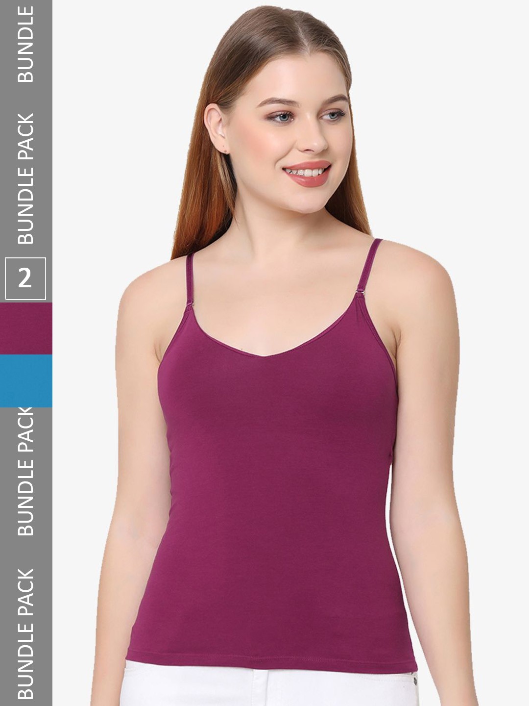 

Soie Pack Of 2 Non-Padded Camisoles, Blue