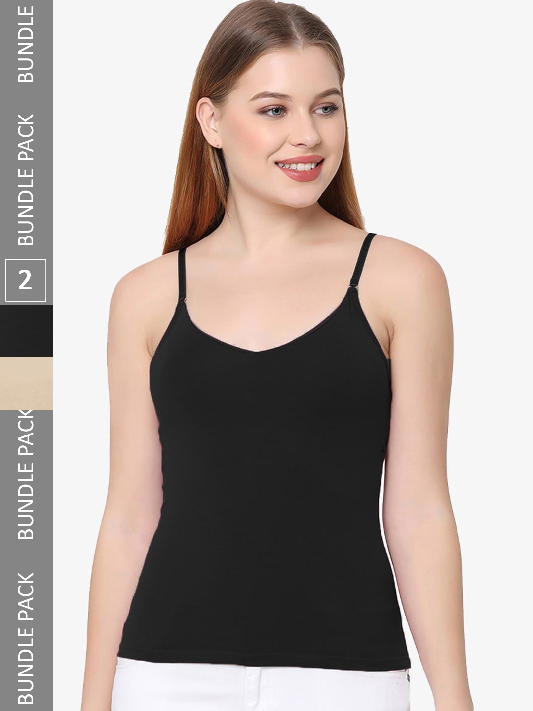 

Soie Pack Of 2 Non-Padded Camisoles, Black