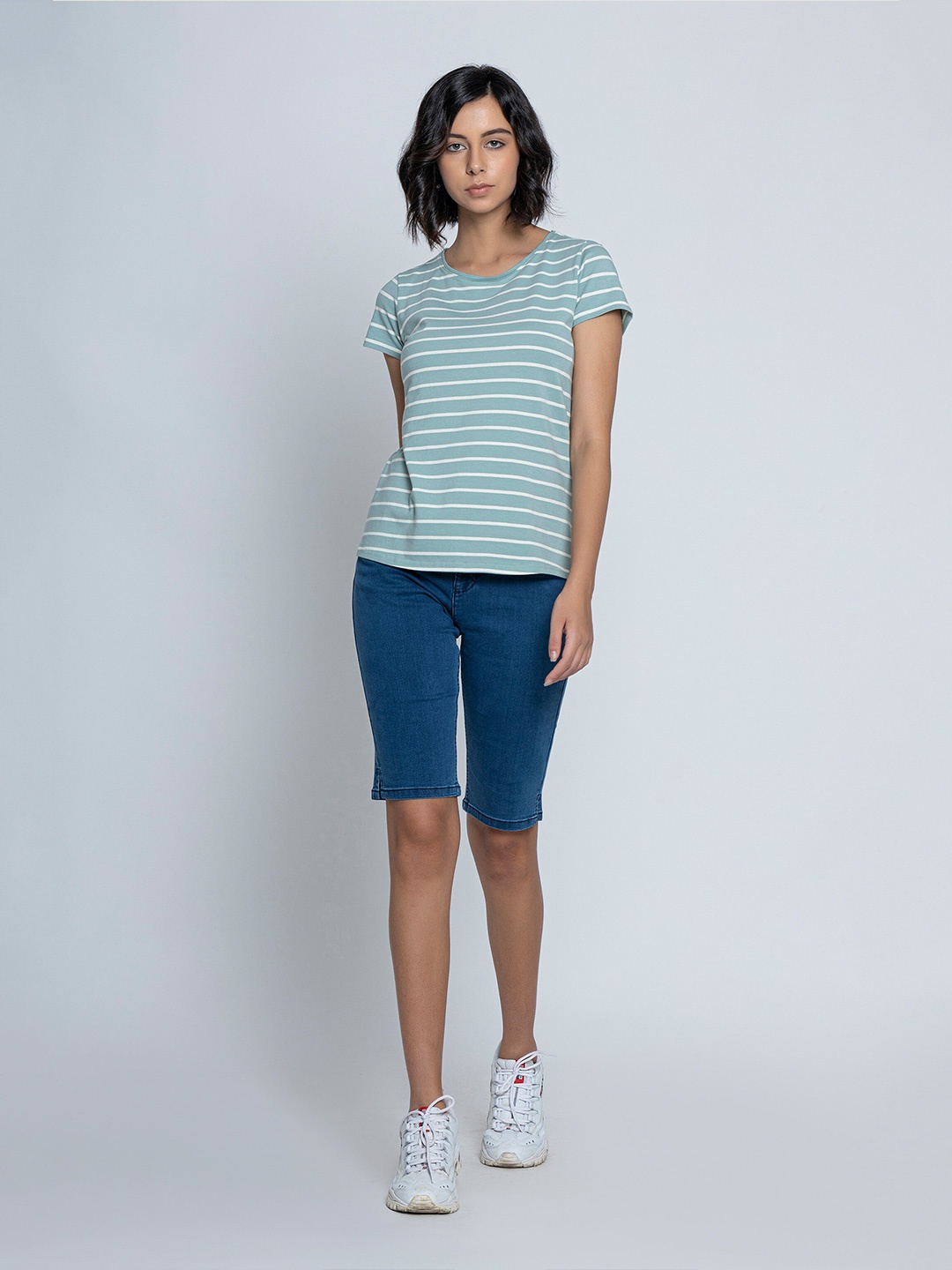 

B.Copenhagen Striped Round Neck T-shirt, Sea green