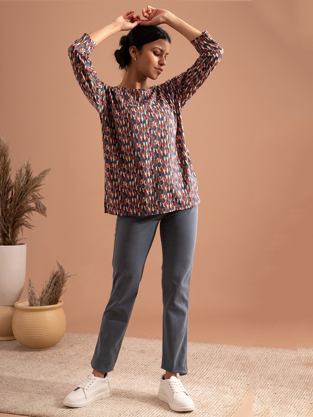 

B.Copenhagen Abstract Printed Pure Cotton T-shirt, Blue