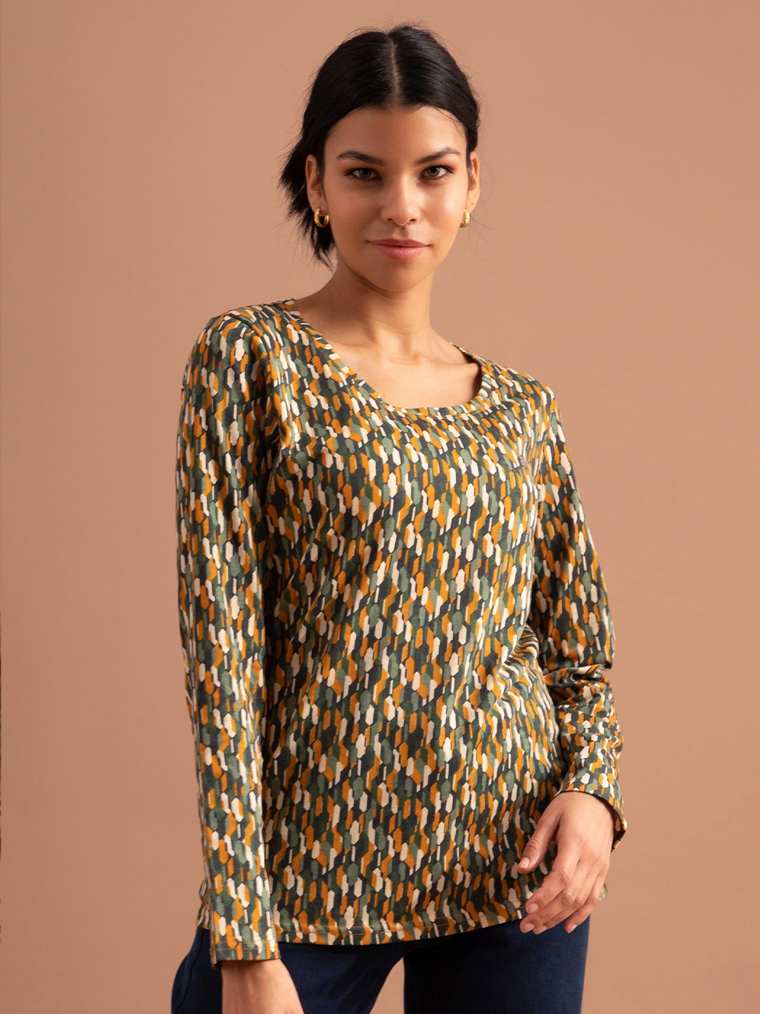 

B.Copenhagen Abstract Printed Pure Cotton T-shirt, Green