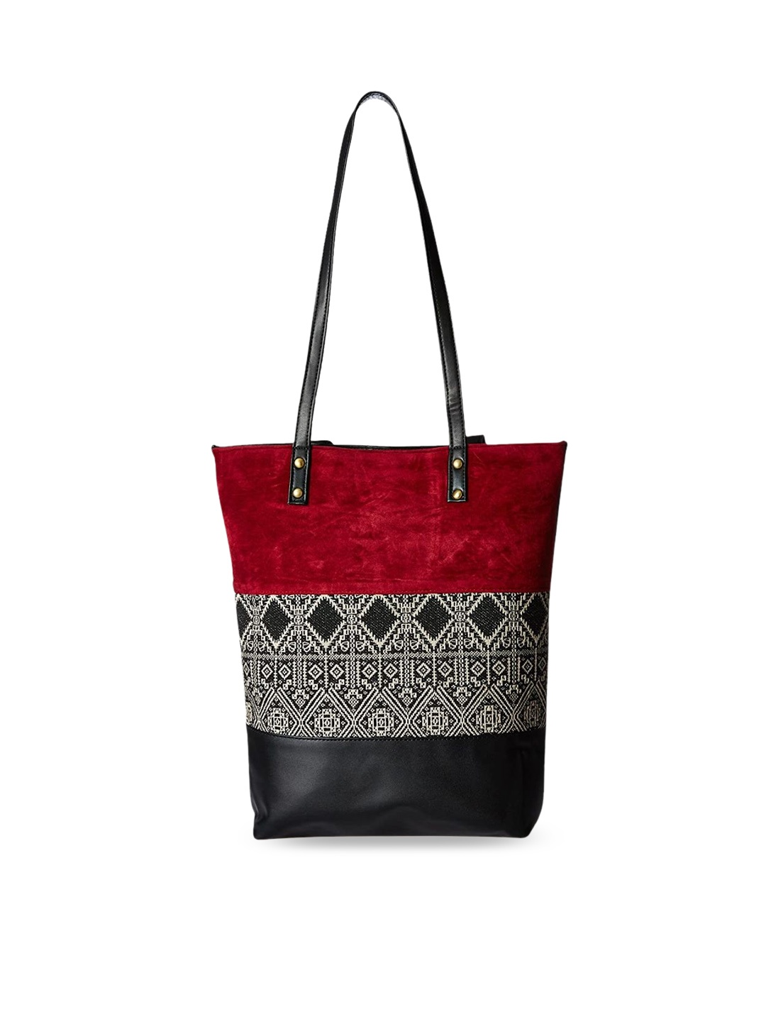 

Kanvas Katha Geometric Printed Shopper Shoulder Bag, Red