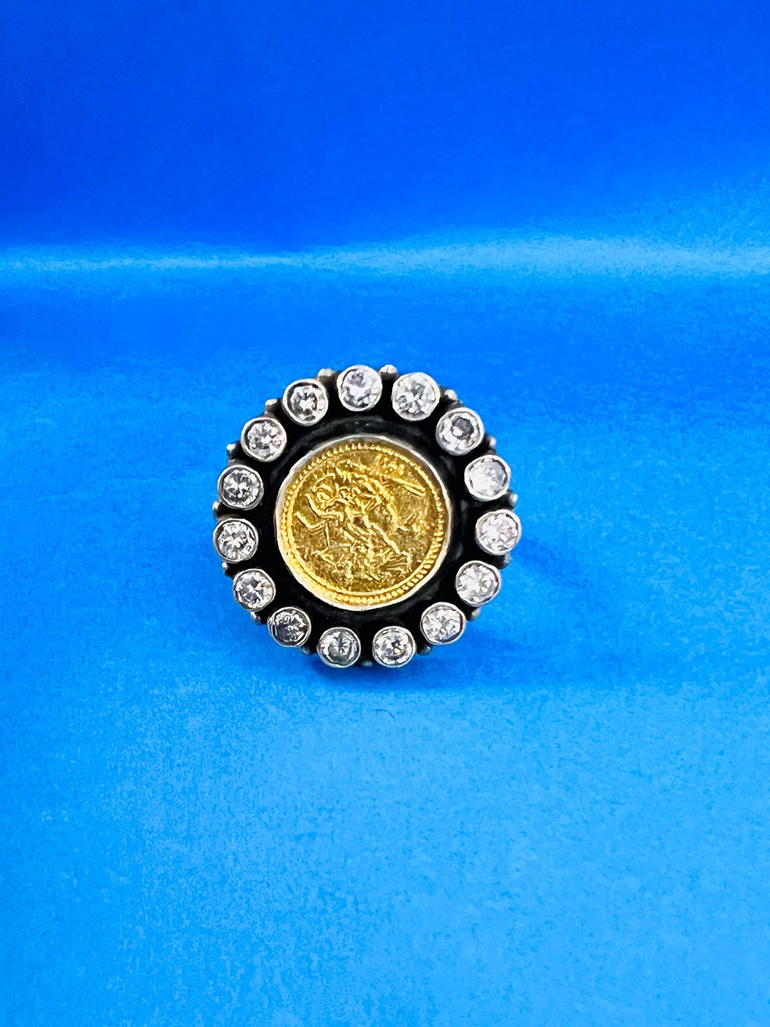 

Arte Jewels Silver-Plated Stone Studded Finger Ring