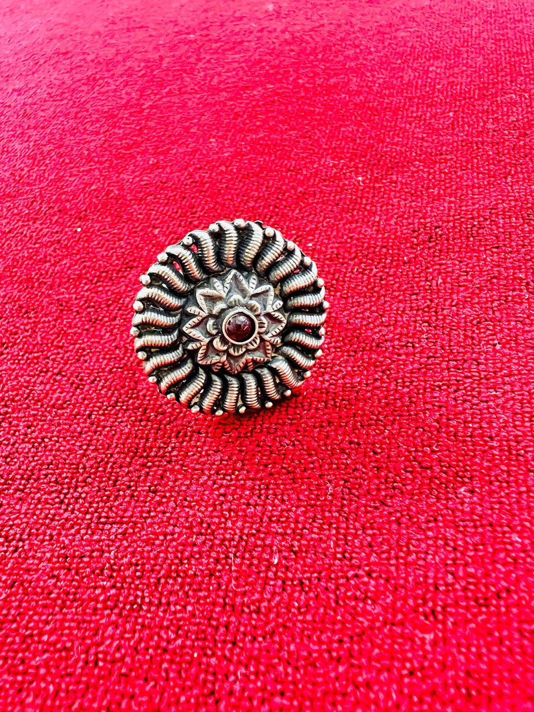 

Arte Jewels Silver-Plated Stone Studded Adjustable Finger Ring