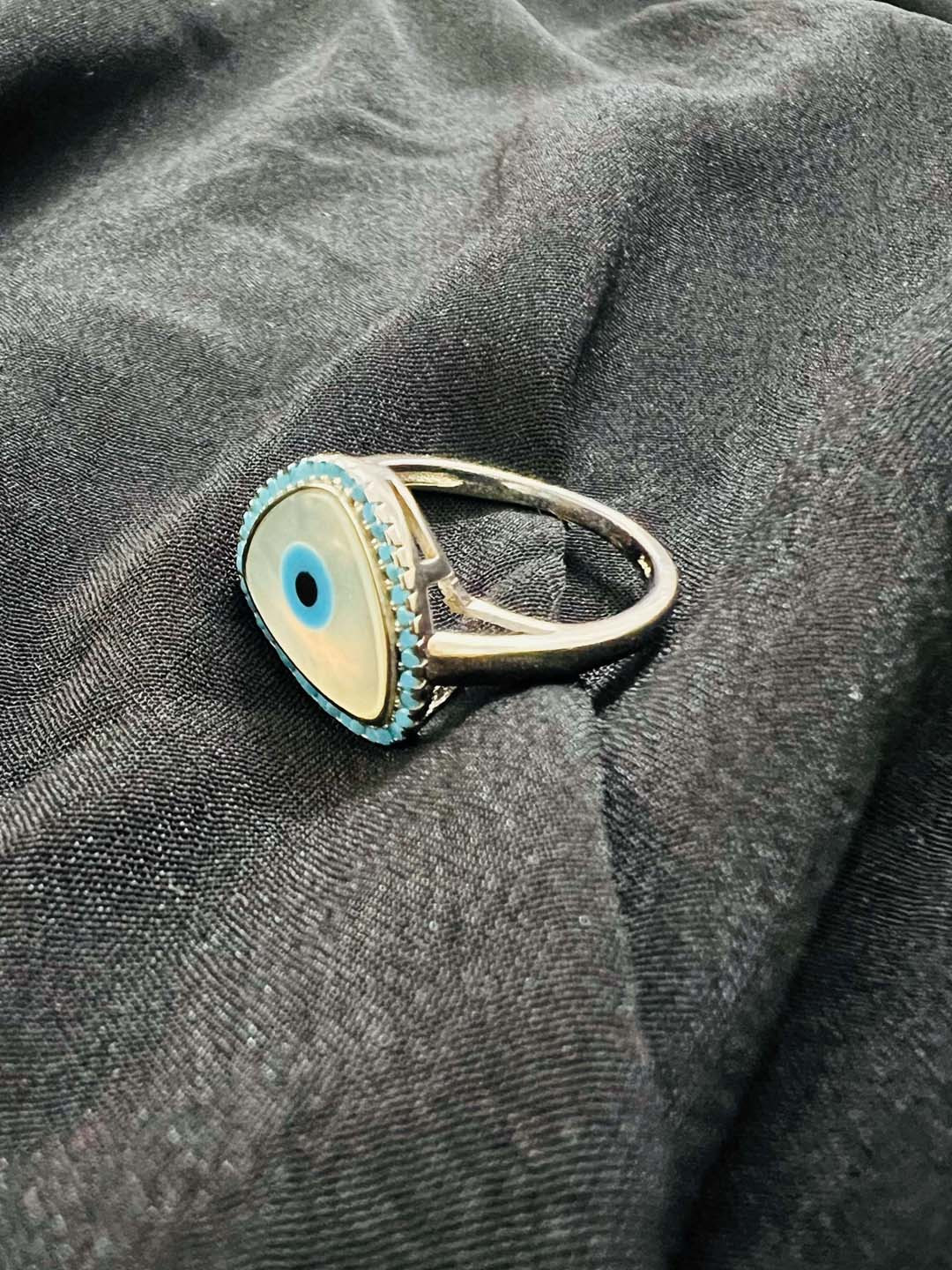 

Arte Jewels 925 Sterling Silver Evil Eye Nazariya Finger Ring