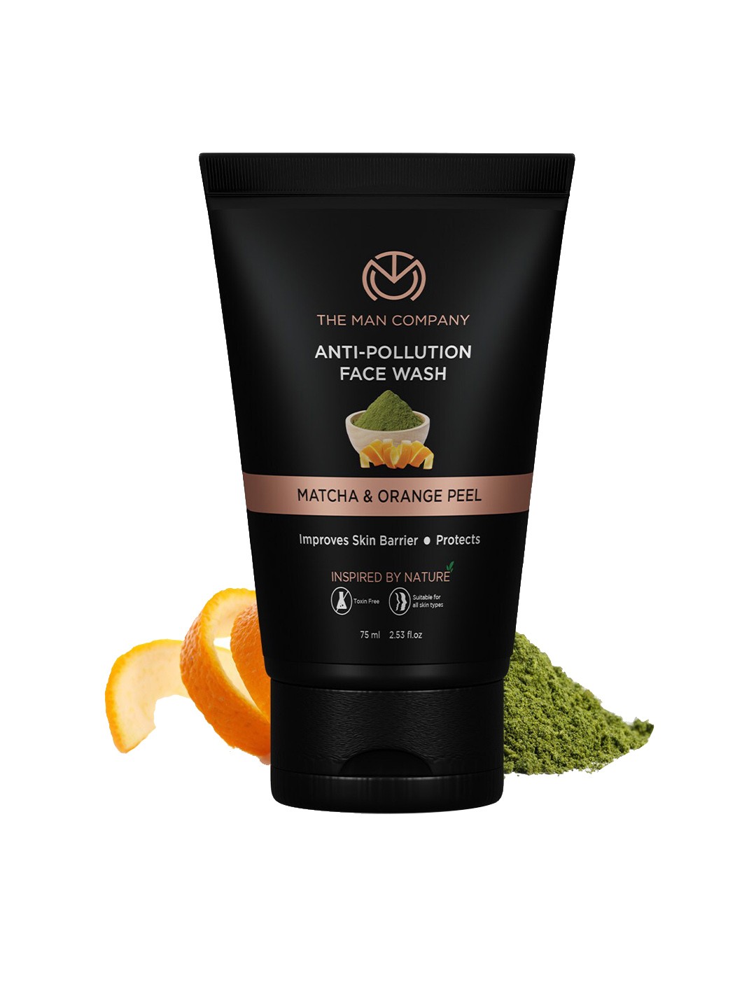 

THE MAN COMPANY Anti-Pollution Men Matcha & Orange Peel Face Wash-75ml, Black
