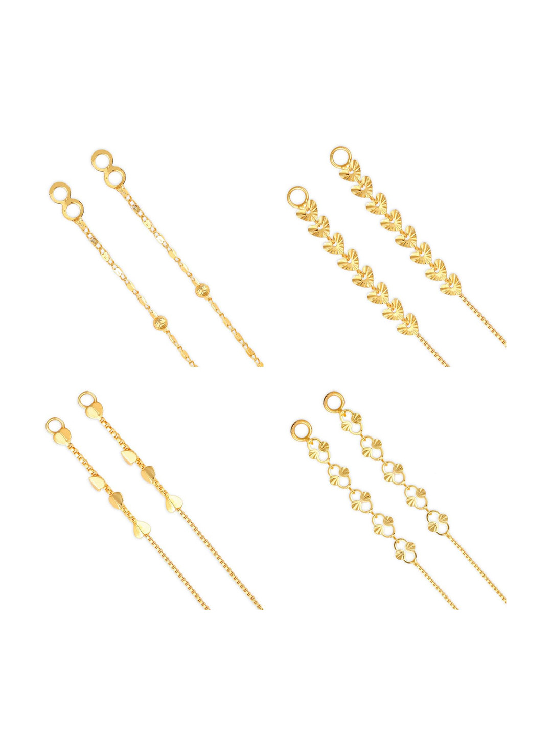 

Vighnaharta Set Of 4 Gold-Plated Drop Ear Chain