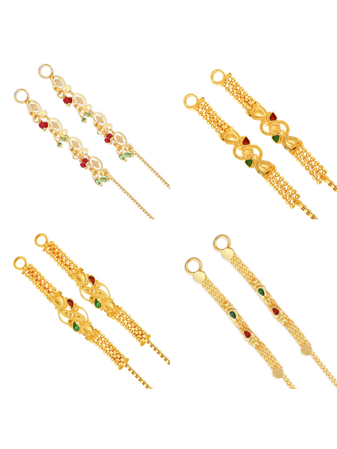 

Vighnaharta Set Of 4 Gold-Plated Classic Ear Cuffs