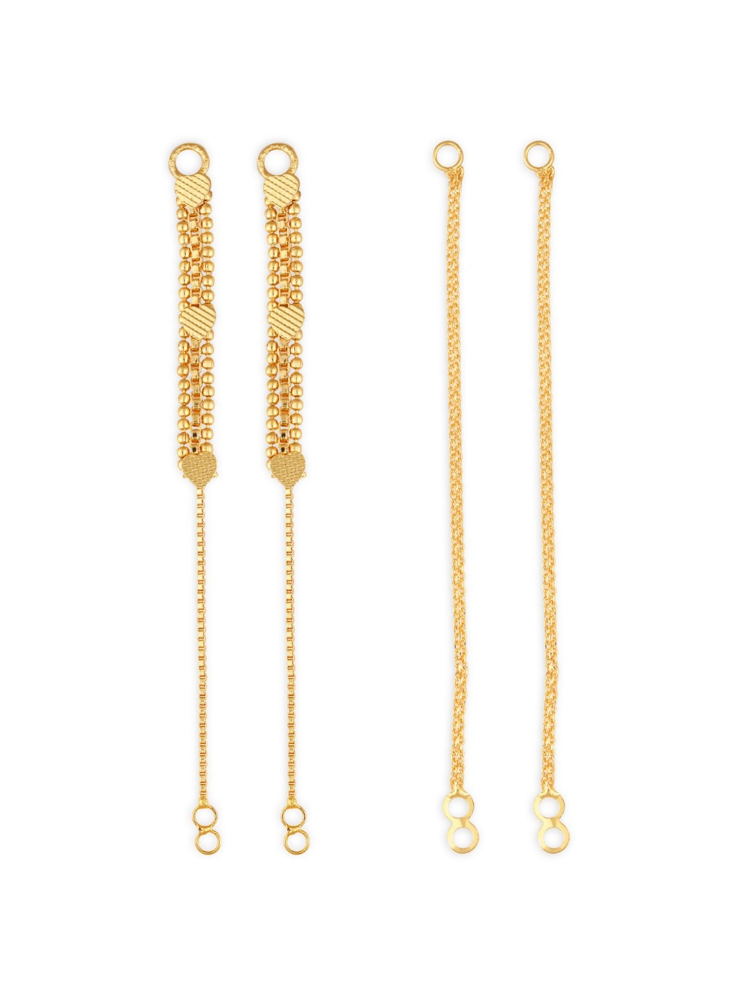 Vighnaharta Set Of 2 Gold-Plated Ear Chain