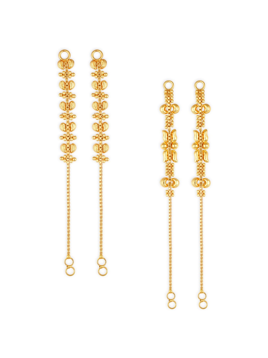 

Vighnaharta Set Of 2 Gold-Plated Ear Chain