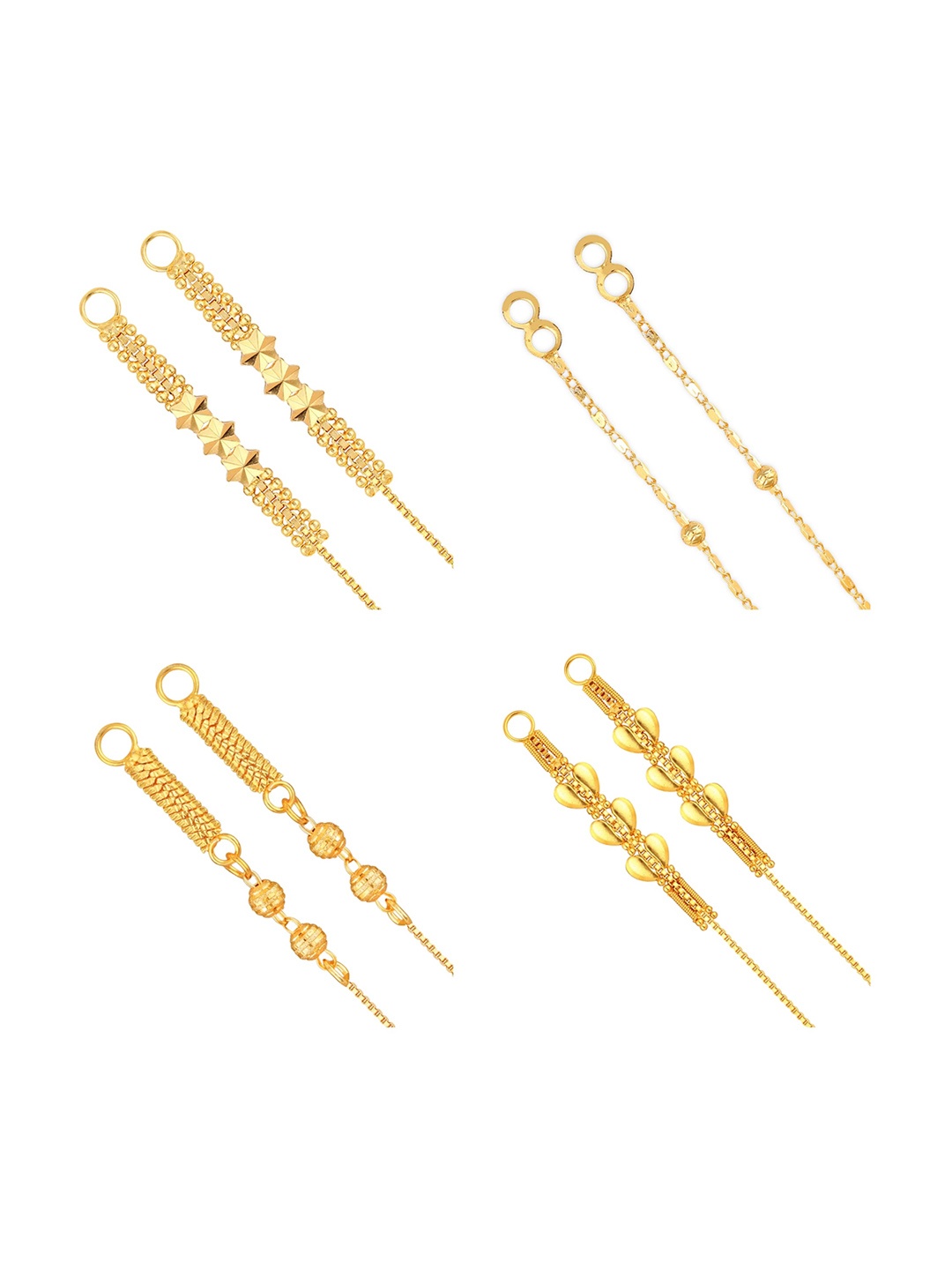 

Vighnaharta Set Of 4 Gold-Plated Ear Chain