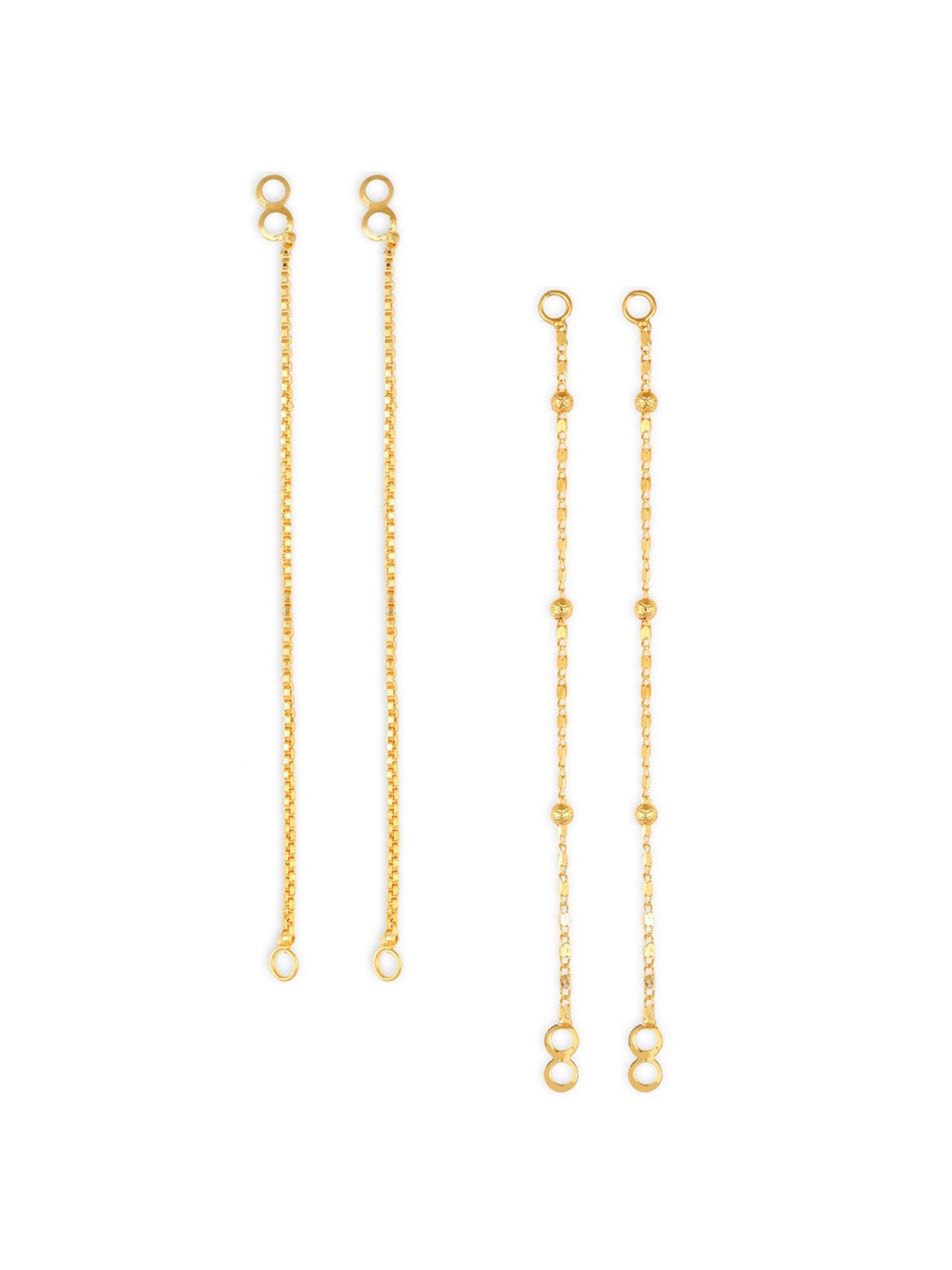 Vighnaharta Set Of 2 Gold-Plated Classic Ear Cuff Earrings